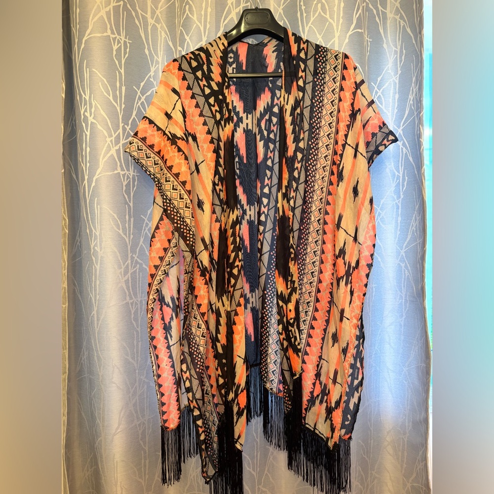 Bohemian Fringe Swim Coverup - Multicolor